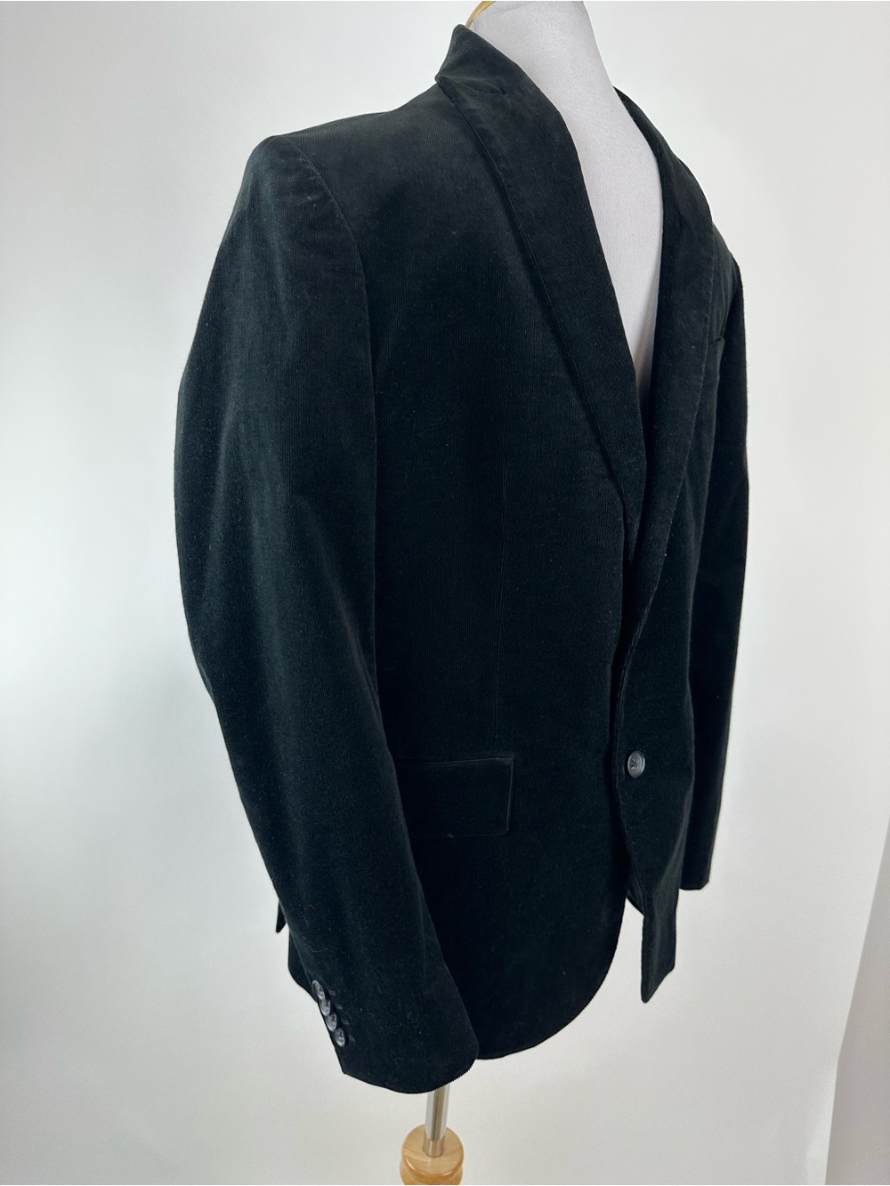 Banana Republic Black Corduroy Tailored Fit Blazer Size 40S - Picture 2 of 9